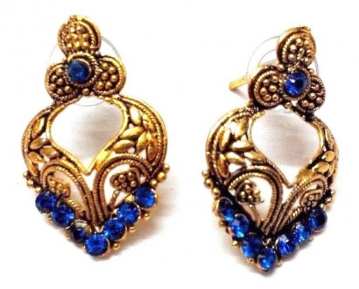 Golden Oxidized Women Earring Bali Jhumka Jhumki Jewelry PushBack Classy Gift 55